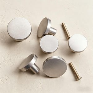 Brushed Nickel Brass Cabinet Drawer Knobs: Modern Kitchen Cupboard Dresser Pulls