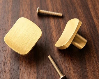 Tiradores de latón cepillado para armarios: Tiradores modernos dorados para cajones y armarios