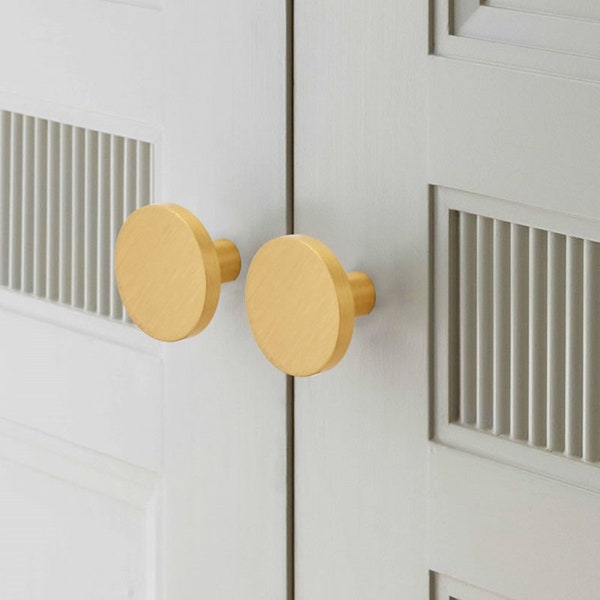 Runde Messing Gold Schublade Kommode Knobs Pulls aus reinem Kupfer Küchenschrank Schranktür Griffe Modern