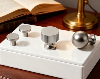 Brushed Nickel Brass Kitchen Cabinet Knobs: Modern Wardrobe Drawer Dresser Pulls