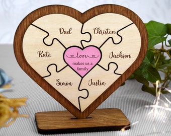 Family Gift Puzzle Piece Sign - Small / Personalized Gifts for Mom from Kids / Birthday Present / You Are the Piece That Holds us Together