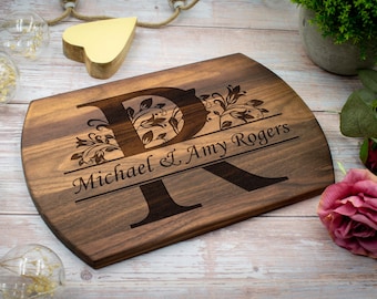 Personalized Cutting Board | engraved initial letters & names | family keepsake home decor | Wedding Gift, Gift for couples, Realtor Gift