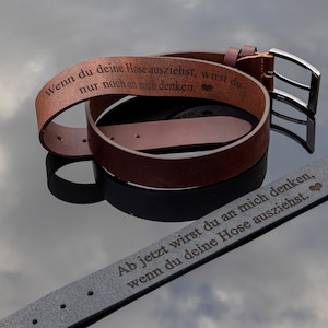 Personalized genuine leather belt for him - perfect for Valentine's Day