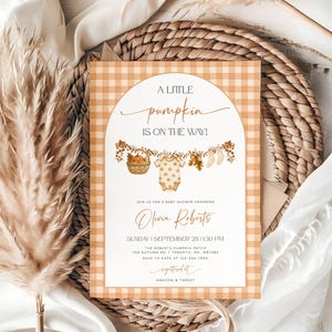 Little Pumpkin Baby Shower Invitation, Fall Baby Shower Invite, Editable Pumpkin Baby Shower Invite, Autumn Baby Shower, Digital Invitations