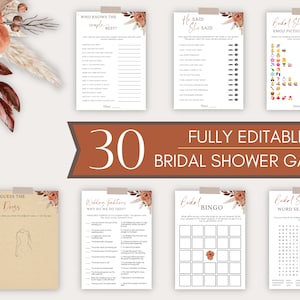 Fall Bridal Shower Games Bundle, Printable Fall In Love Bridal Shower Games, Bridal Party Games Set, Fall Themed Bridal Shower Games & Signs