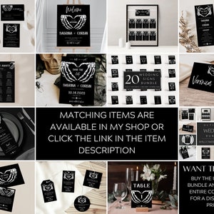Halloween Wedding Seating Chart Cards, Gothic Wedding Seating Cards ...