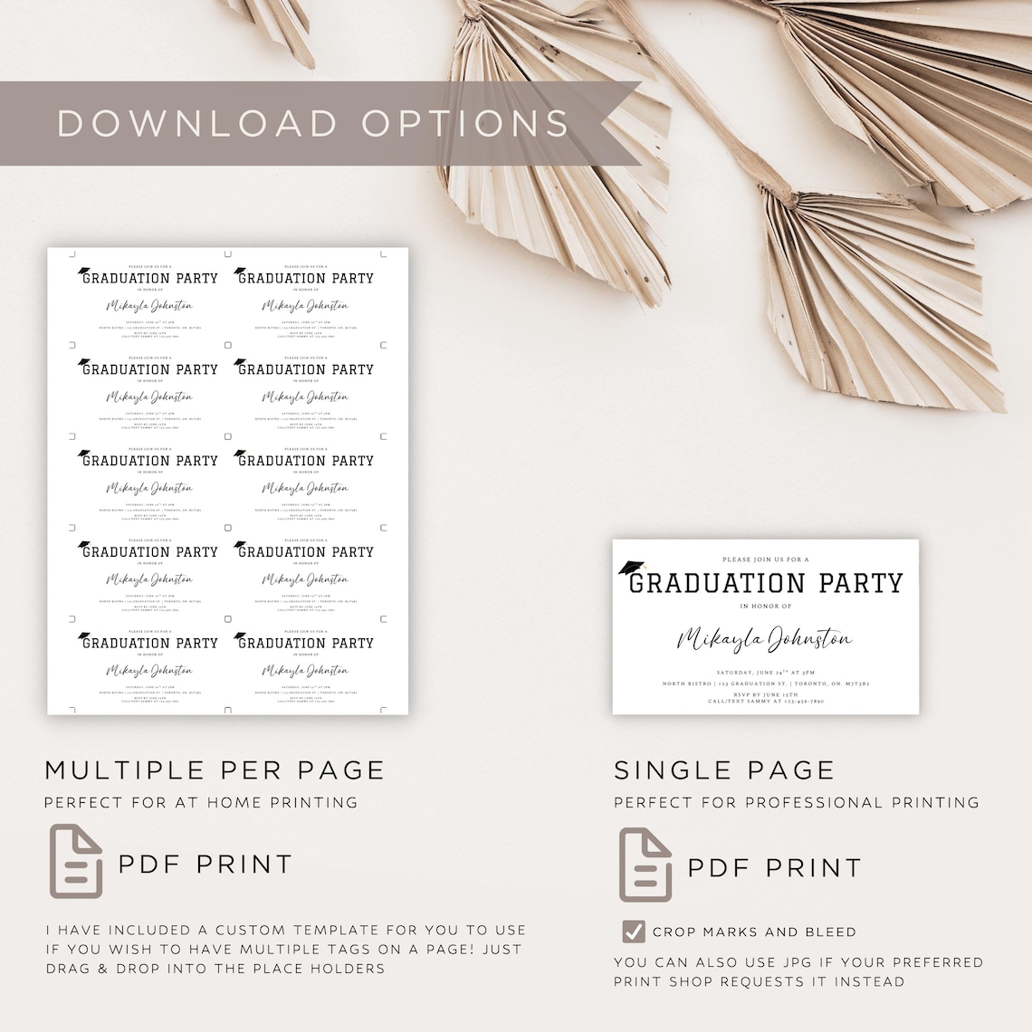 EDITABLE Graduation Insert, Graduation Party Inserts, Graduation 2026 ...