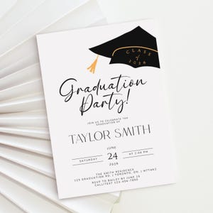 Plantilla de invitación para fiesta de graduación, invitación de graduación 2026, anuncio de graduación imprimible, invitaciones de graduación, promoción de 2026 (CANVA)