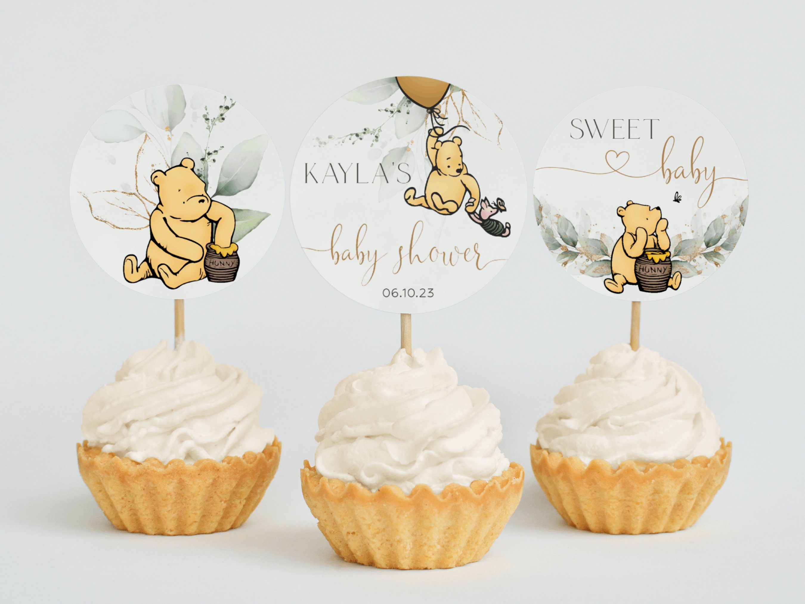 WINNIE THE POOH CUPCAKES TOPPERS - Cami Templates