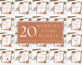 Wedding Signs Bundle, Terracotta Wedding Sign Bundle, Editable Wedding Signage, Printable Wedding Signs, Fall Wedding Signs Instant Download