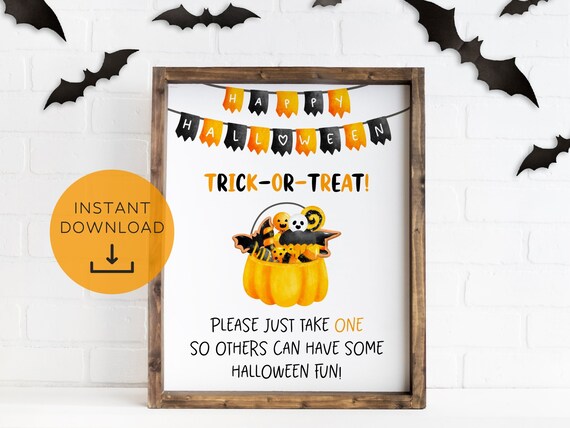Signe De Bol De Bonbons D'Halloween, Signe Imprimable Trick Or.