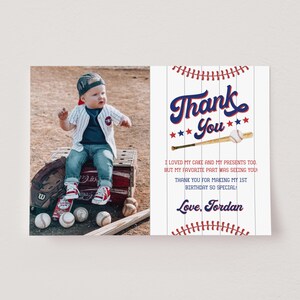 Rookie of the Year First Birthday Thank You Card, Baseball Thank You ...