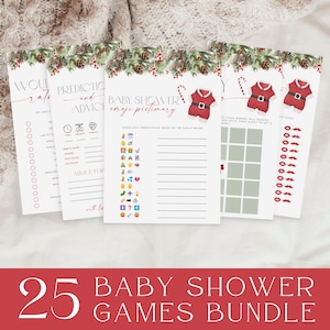Winter Baby Shower Games, Santa Baby Shower Game Bundle, Merry Little Baby Shower Games, Winter Baby Shower Activity, Baby Shower Printables