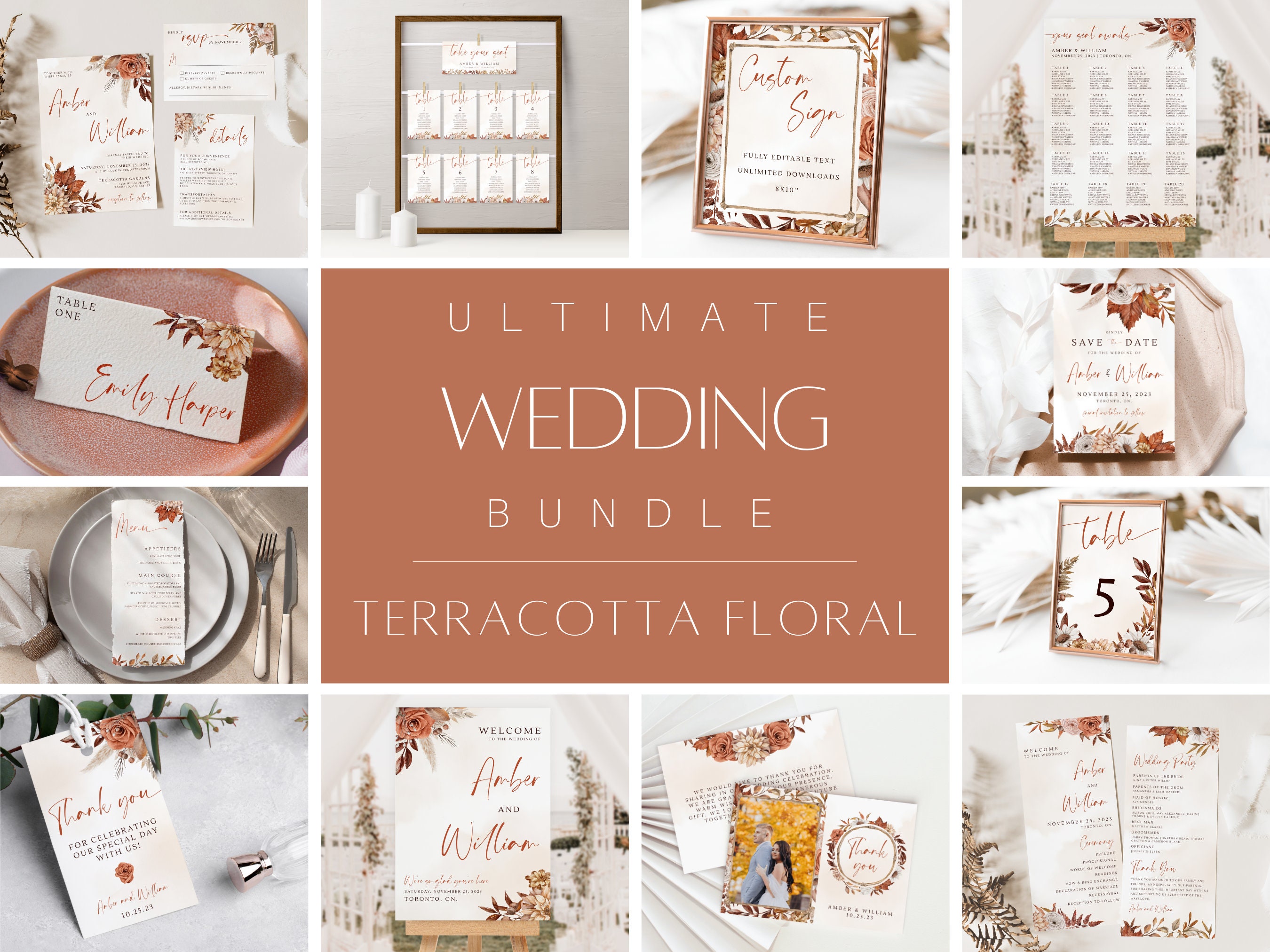 Terracotta Wedding Invite Bundle
