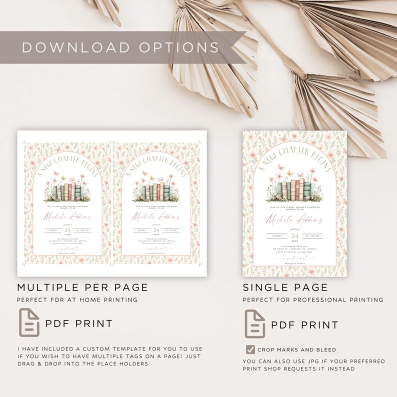 A New Chapter Begins Baby Shower Invite, Storybook Baby Shower Invitation Template, Girl Baby Shower Invite, Canva Baby Shower Digital Evite image 5