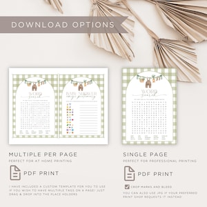 Locally Grown Baby Shower Games, Farmers Market Baby Shower Game Bundle, Gingham Baby Shower Games, Home Grown Baby, Baby Shower Printables image 8