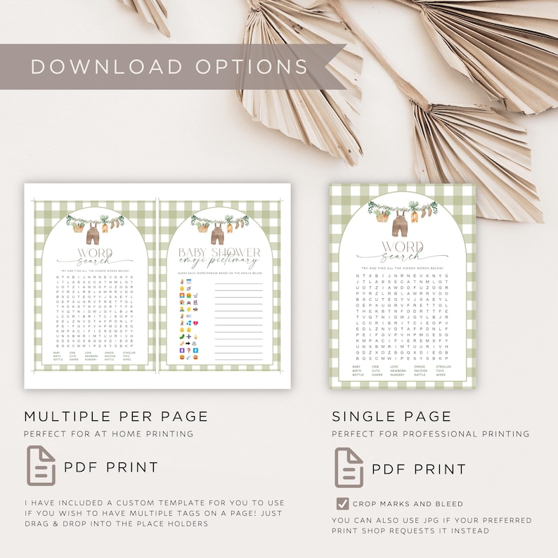 Locally Grown Baby Shower Games, Farmers Market Baby Shower Game Bundle, Gingham Baby Shower Games, Home Grown Baby, Baby Shower Printables image 8