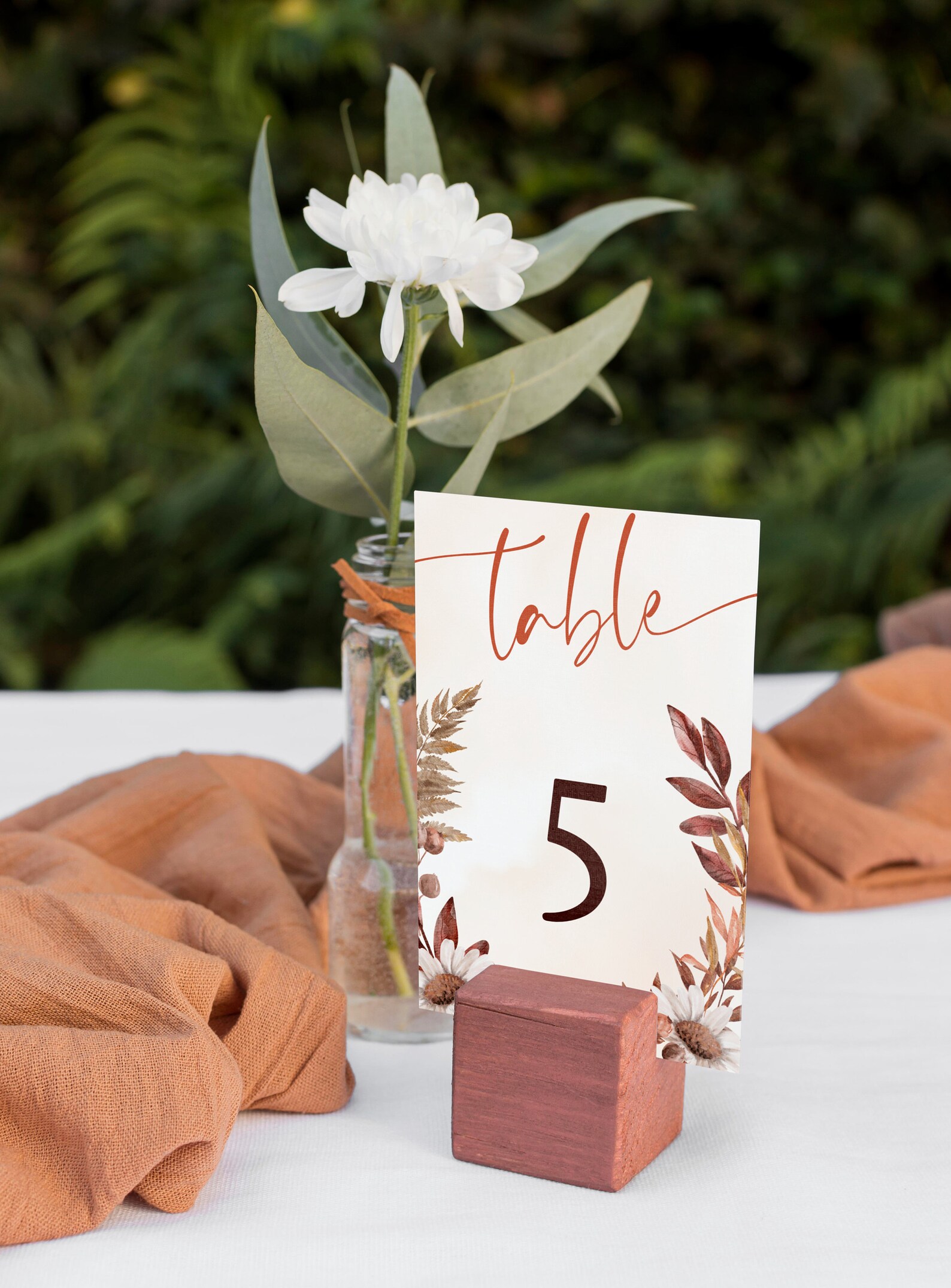 Terracotta Wedding Table Numbers Template, Printable Fall Wedding Table ...