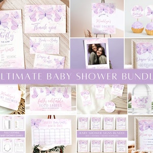 Butterfly Baby Shower Bundle, A Little Butterfly Is On The Way Invitation Set, Girl Baby Shower Invitation Bundle, Baby Shower Invite Kit