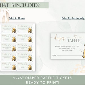 Classic Winnie the Pooh Diaper Raffle Tickets, Winnie the Pooh Baby ...