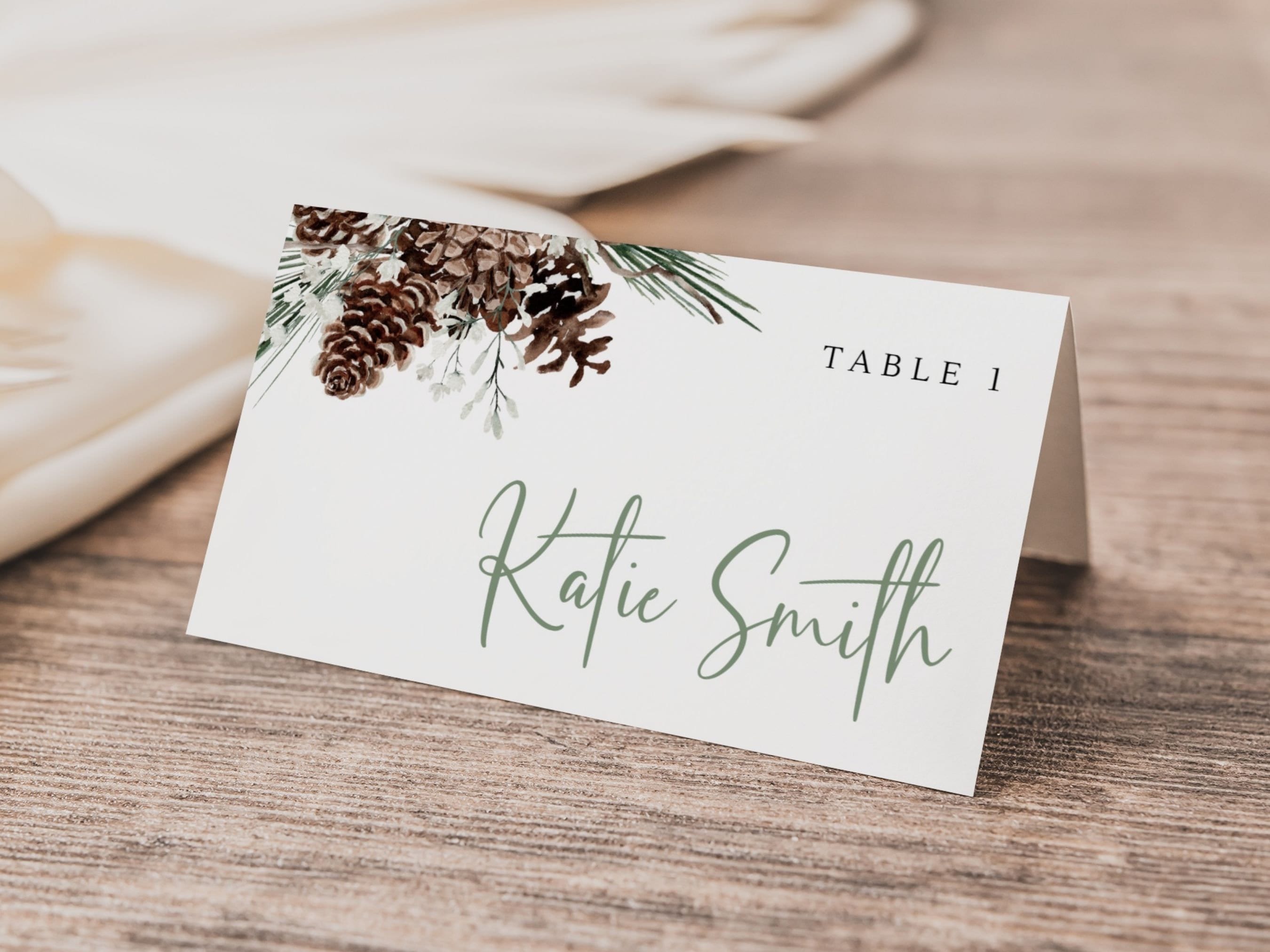 Winter wedding name cards deals