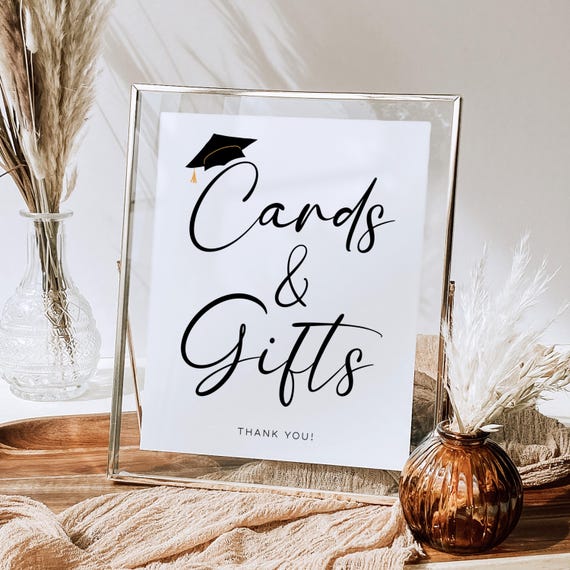 Graduation Cards & Gifts Sign, 2026 Graduation Party Sign, Graduation Card Box Table Sign, Printable Graduation Tabletop Sign, Grad Decor