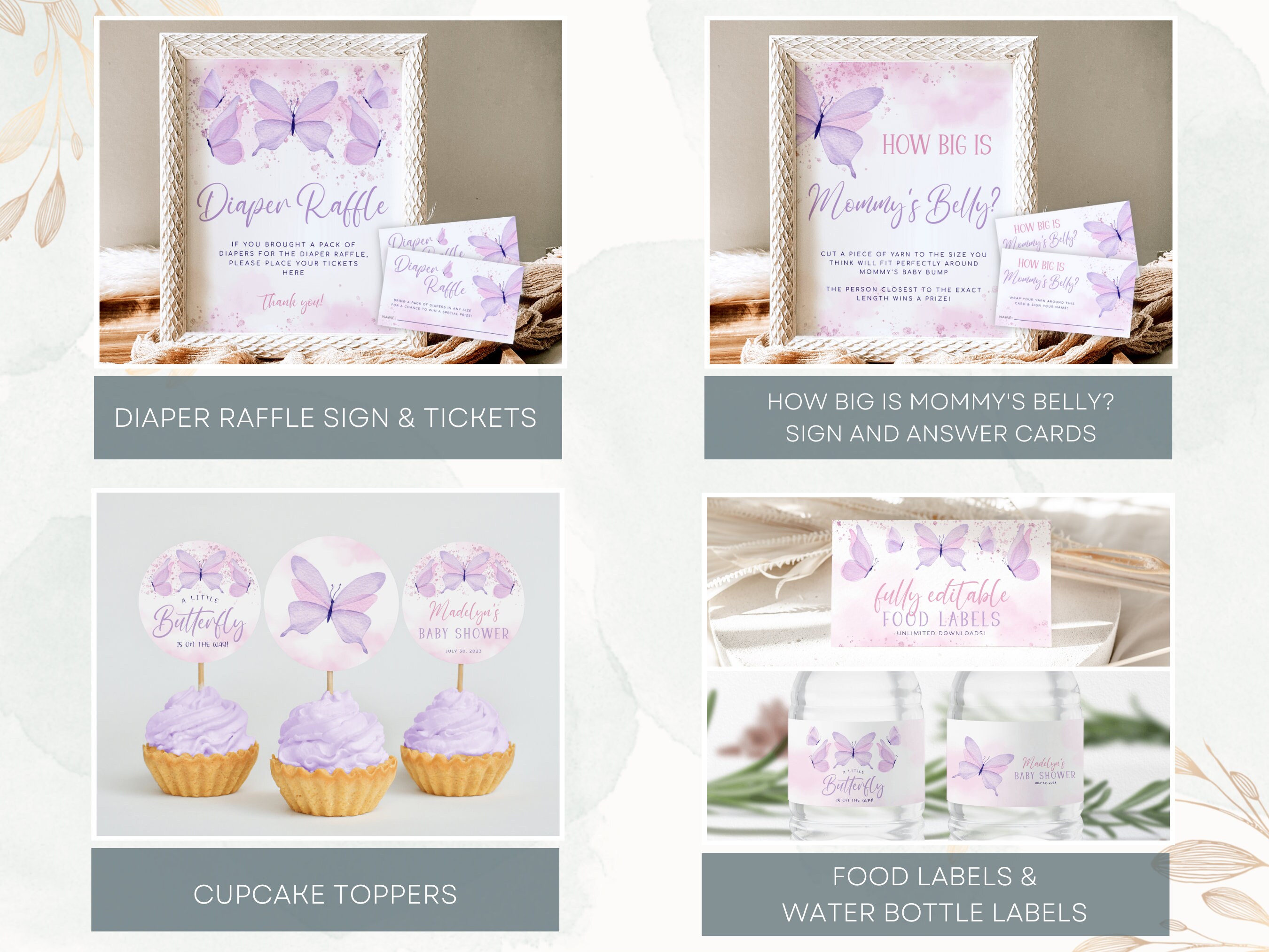 Butterfly Baby Shower Bundle, A Little Butterfly is on the Way ...