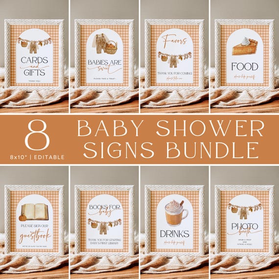Little Pumpkin Baby Shower Signs, Fall Baby Shower Table Sign Bundle, Fall Baby Shower Bundle, Harvest Baby Shower Printable Signs, Gingham