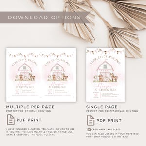 Floral Farm Birthday Invitation, Pink Farm Animal Birthday Invitation Template, Boho Farm Birthday Invite, Girl 2nd Birthday Digital Evite image 5