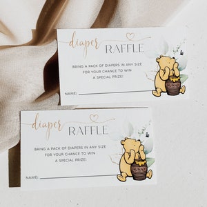 Classic Winnie the Pooh Diaper Raffle Tickets, Winnie the Pooh Baby ...