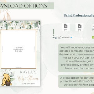 Classic Winnie the Pooh Photobooth Frame Template, Printable Baby ...