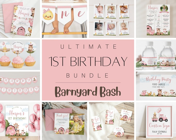 Rookie of the Year First Birthday Invitation Bundle, Editable Baseball ...