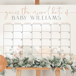 Kürbis Babyparty Errate das Fälligkeitsdatum, Herbst Baby Shower Spiel Zeichen, kleiner Kürbis Fälligkeitsdatum Spiel, errate Baby Geburtsdatum Poster Vorlage