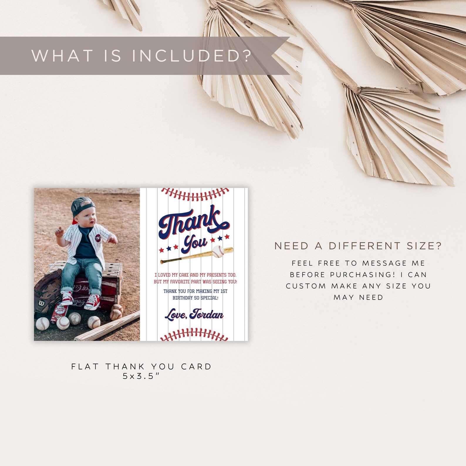 Rookie of the Year First Birthday Thank You Card, Baseball Thank You ...