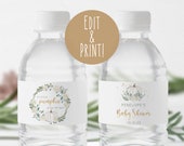 Pumpkin Baby Shower Water Bottle Labels, Editable Baby Shower Drink Label Template, Fall Baby Shower Decor, Printable Water Bottle Wraps DIY