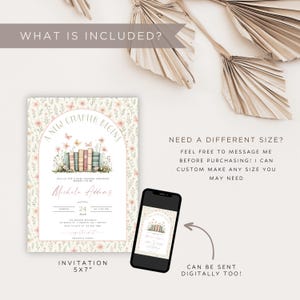 A New Chapter Begins Baby Shower Invite, Storybook Baby Shower Invitation Template, Girl Baby Shower Invite, Canva Baby Shower Digital Evite image 4