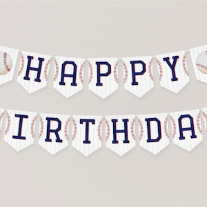 Rookie of the Year Banner, Baseball Happy Birthday Banner, Printable Baseball Garland, Boy 1st Birthday Banner, Kids Baseball Party Decor