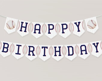 Rookie of the Year Banner, Baseball Happy Birthday Banner, Printable Baseball Garland, Boy 1st Birthday Banner, Kids Baseball Party Decor