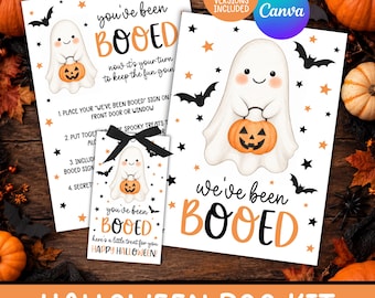 Panneaux et étiquettes « Vous avez été ensorcelé », jeu d'échange effrayant à imprimer pour le bureau, kit de panier d'Halloween pour voisin, collègue, amis, Canva