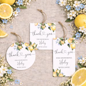 Lemon Bridal Shower Favor Tags Template, Citrus Bridal Shower Thank You Tags, Printable Bridal Shower Gift Tags, Editable Favor Tag Canva