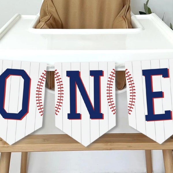 Rookie of the Year Highchair Banner, Baseball 1st Birthday ONE High Chair Banner, Printable Rookie of the Year Banner, Baseball Party Decor