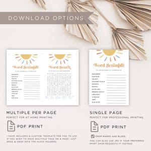 Sun Baby Shower Games Bundle, Here Comes the Son Baby Shower Games, Printable Boho Baby Shower Games Pack, Sunshine Shower Activity, Canva image 8