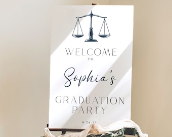 Law School Graduation Sign, Editable 2024 Graduation Welcome Signs, Printable Graduation Party Welcome Sign, Paralegal Grad Welcome Poster