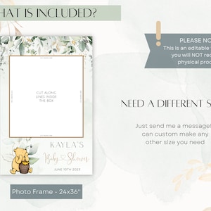 Classic Winnie the Pooh Photobooth Frame Template, Printable Baby ...