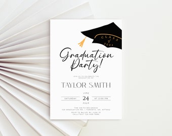 Graduation Party Invitation Template, Graduation Invitation 2024, Printable Graduation Announcement, Graduation Invites, Class of 2024 Evite