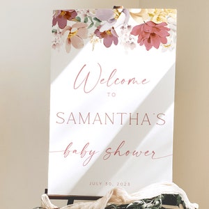 Baby in Bloom Baby-Dusche-Willkommen-Schild, druckbare Baby in Bloom-Willkommens-Schild, Blumen-Baby-Dusche-Willkommens-Poster, Baby in der Blüte-Dusche-Dekor