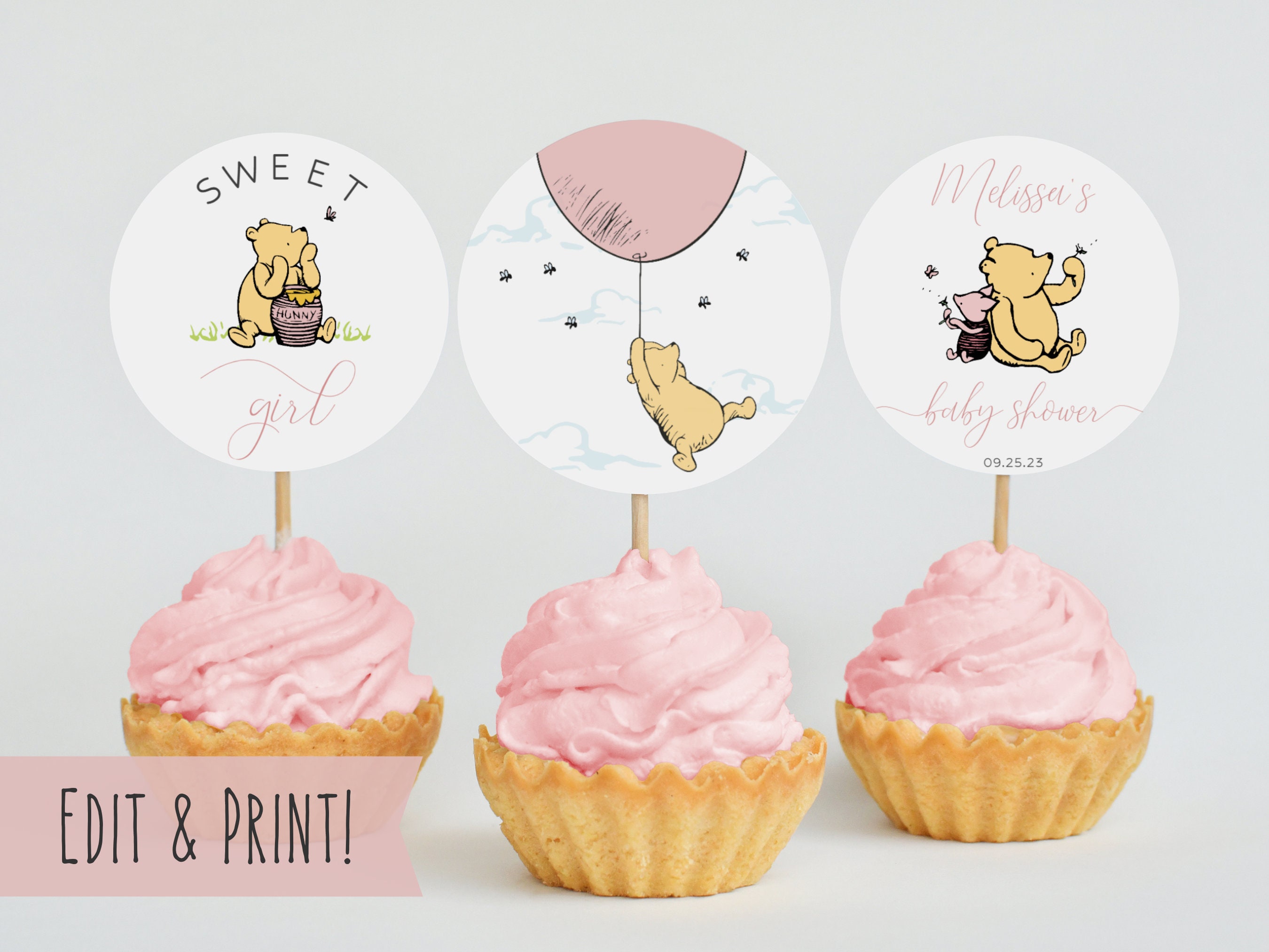 Winnie the Pooh Edible Cupcake Topper Images ABPID05859 – A Birthday Place
