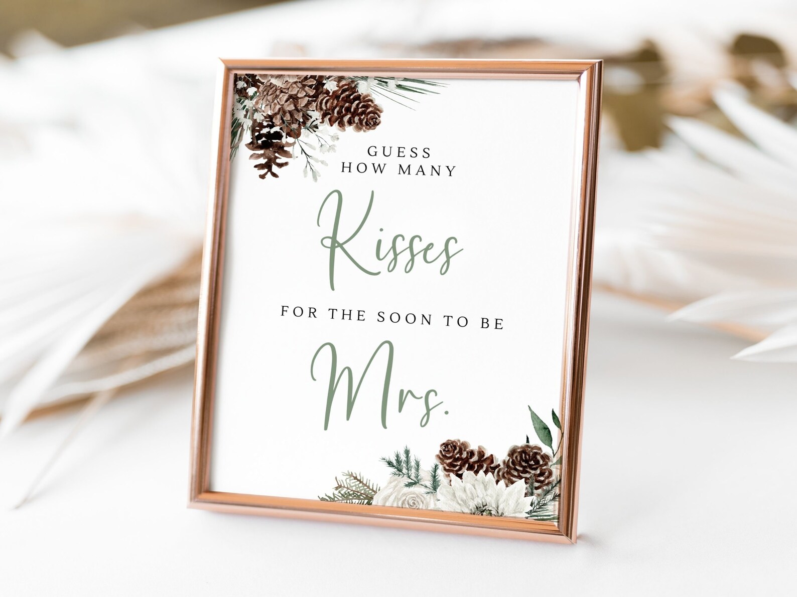 Guess How Many Kisses for the Soon to Be Mrs, Winter Bridal Shower ...