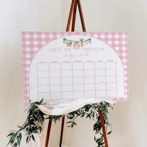 Locally Grown Baby Shower Guess The Due Date, Pink Baby Due Date Calendar Game, Farmers Market Baby Shower Guess The Arrival Game, Canva