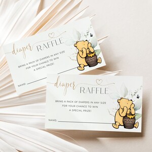 Classic Winnie the Pooh Diaper Raffle Tickets, Winnie the Pooh Baby ...